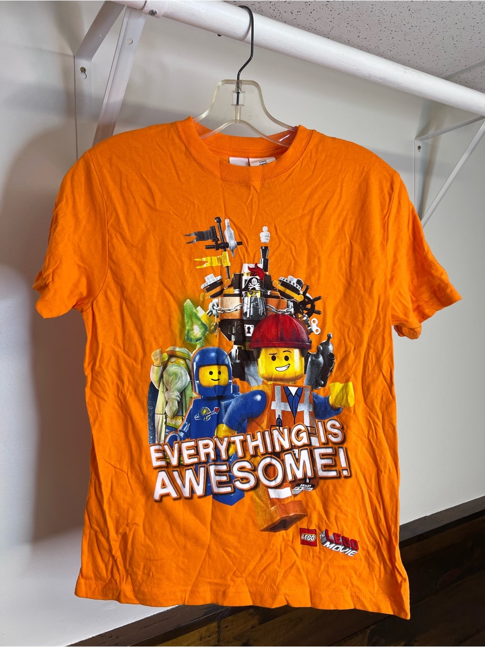 Lot of 2- LEGO Movie Orange "Everything Is Awesome" Shirt & Green Top- 14/16